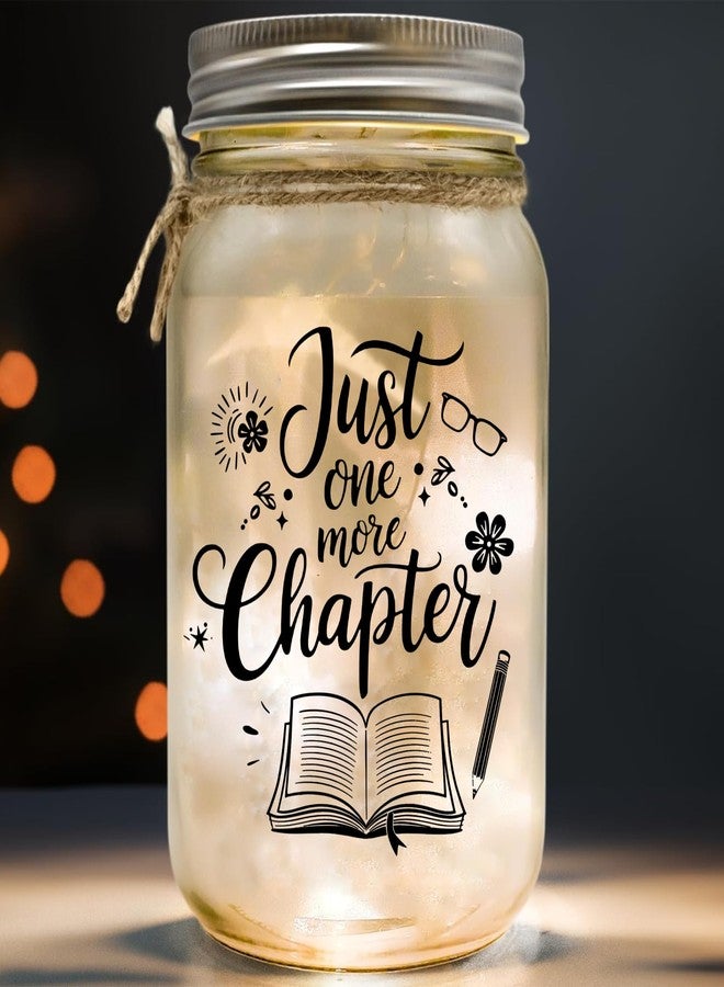 2IMT Just One More Chapter Mason Jar Night Light Reading Gifts for Book Lovers Women, Men - Librarian Gifts for Readers Reading Accessories for Book Lovers - Gift for Librarian On Fathers Day, Christmas - Image 1